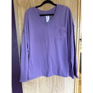Disneyland Resort Women's 1X Sweatshirt Disney Parks Embroidered Logo Purple
